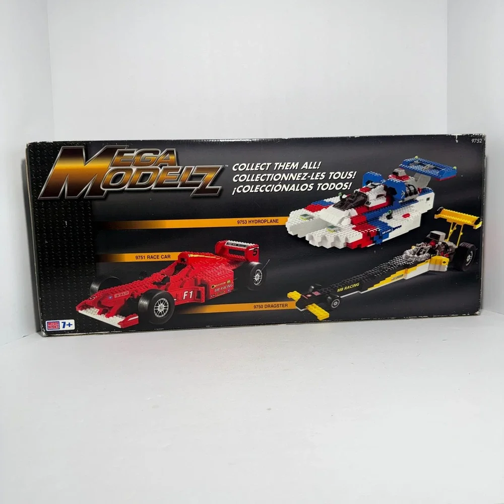 Mega Bloks Mega Modelz Funny Car 9752 Red White Blue Dragster 460 Pieces Vintage